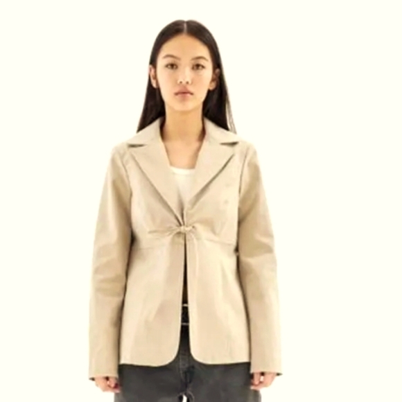 Faux Suede Tie-Front Jacket - Picture 3 of 5